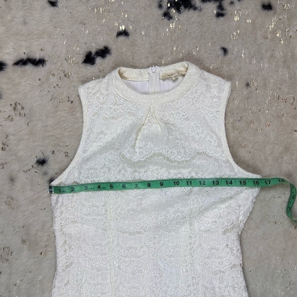 Rebellion White Lace High Neck Sleeveless Bride Mini Dress Size Medium - Picture 2 of 8
